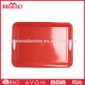 Red color tableware luxury melamine tray for party